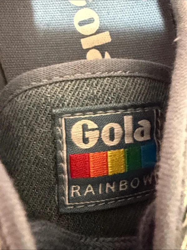 Gola‎ Coaster Rainbow Stitch Denim Multi Canvas Vegan Sneakers Womens Size 8 - Image 10