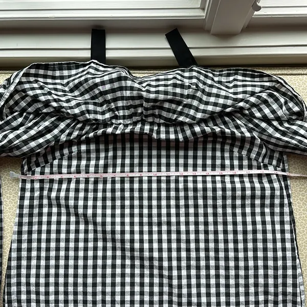 ASOS Cold Shoulder Black & White Plaid Long Sleeve Top - Image 9