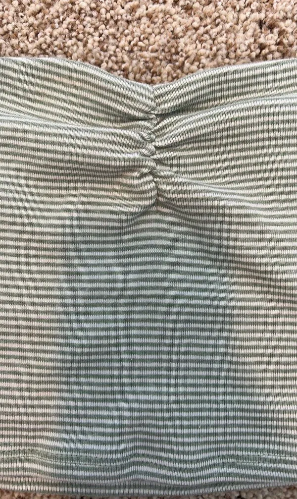Full Tilt Green and White Striped Tube Top - Image 4