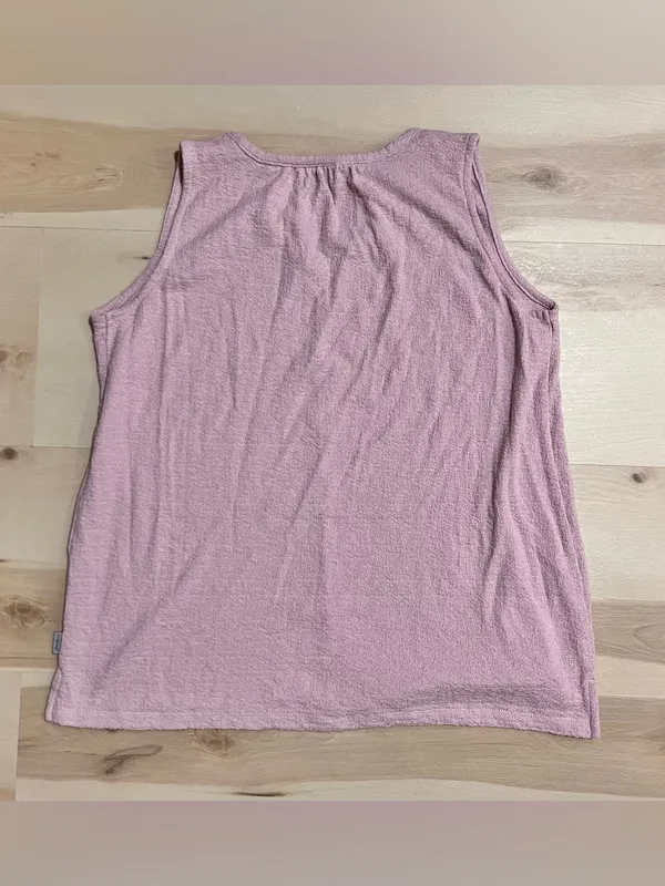 Eddie Bauer Women Small Mauve Pink Textured Knit Tank Top Minimalist Chic - Image 2