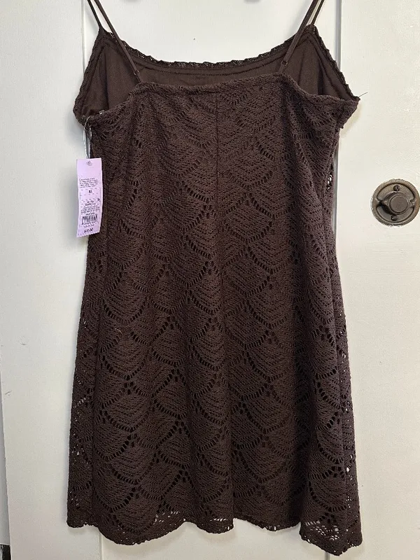 Wild Fable Crochet Mini Dress Brown Chocolate Shell Detail Small NWT - Image 4