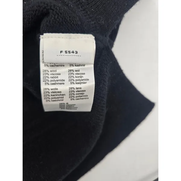Lacoste Sweater Womens 38 Wool Cashmere F 5543 Black‎ Ribbed EUC - Image 5