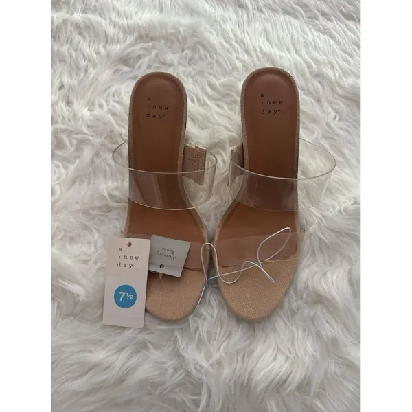 A New Day Ansel Double Band Open Toe Wedge Heels Size 7.5 - Image 3