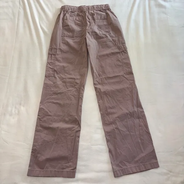 Hollister Adjustable Rise Baggy Cargo Pants Mauve Purple XS L Wide Leg Utility - Image 9