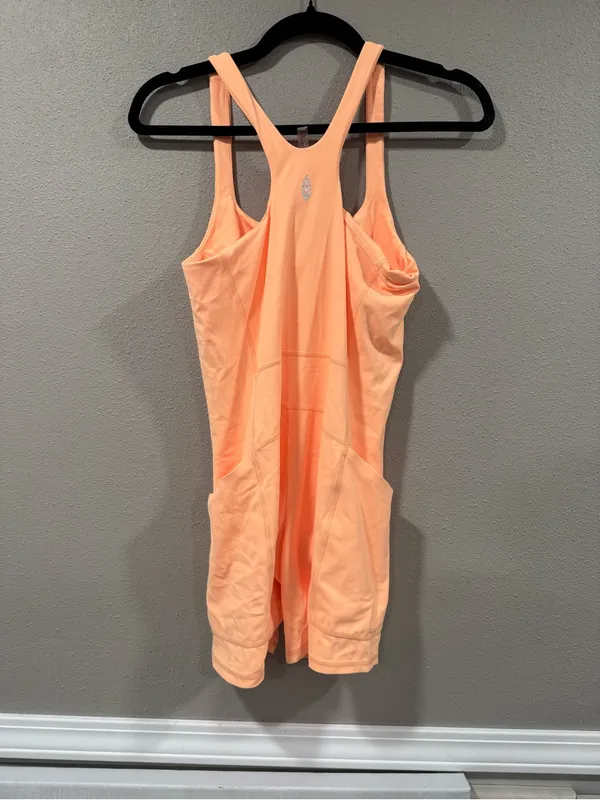 Free People Never Better Runise Romper Orange - Image 6