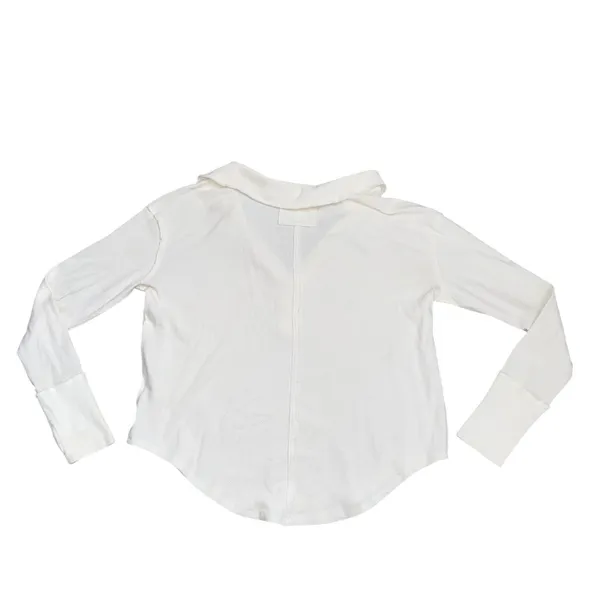 Free People We The Free Henley Top Women L White Excellent Waffle Knit Thermal - Image 4