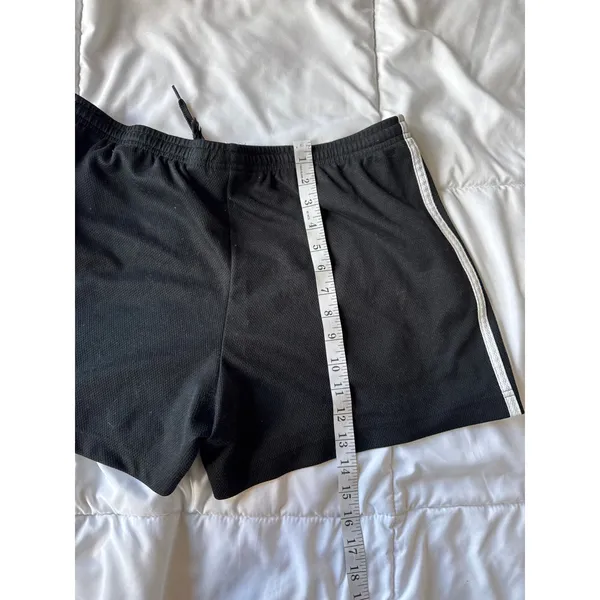 Adidas Women’s Running Shorts Medium Blue White Stripes 3-Stripes Activewear - Image 3