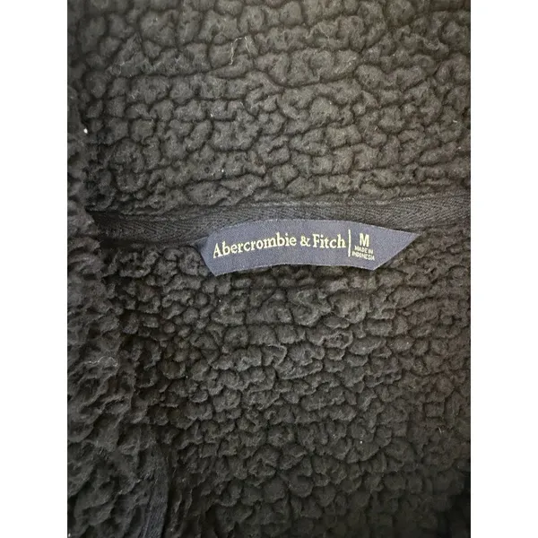 VTG Abercrombie & Fitch Womens Sherpa Lined Quarter Zip Sweatshirt M - Image 9
