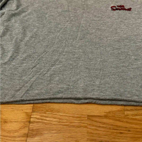 The Simpsons Bart Lisa Grey Crop Top Long Sleeve Embroidered Size M EUC - Image 8