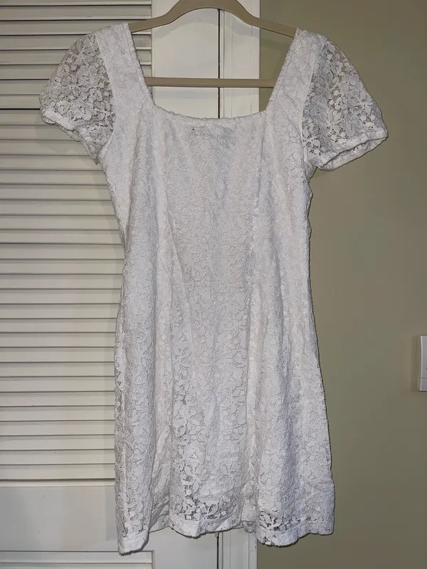 Abercrombie & Fitch White Lace Mini Dress - Image 2