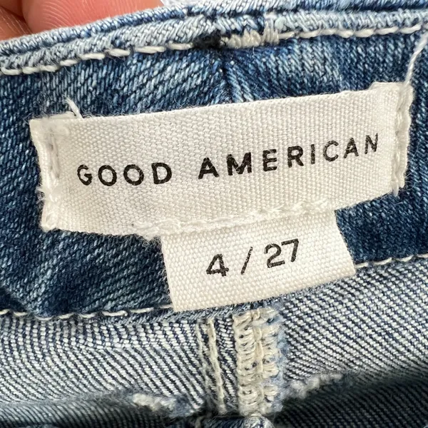 Good American Good Legs Flare Jeans Cashmere Blend Split Back Pocket Size 4 / 27 - Image 4