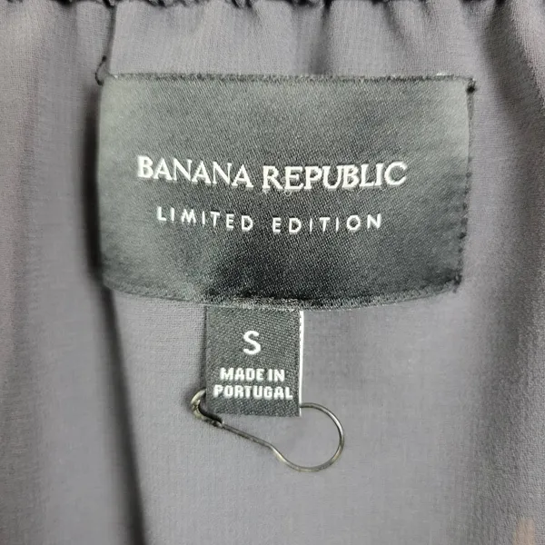 Banana Republic Women's Black Small Blouse Boat Neck Trumpet Sleeve‎ - Image 4