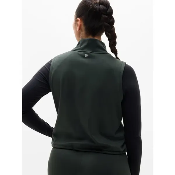 New Athleta L Unstoppable 1/2 Zip Cropped Vest Elm Green Large - Image 5