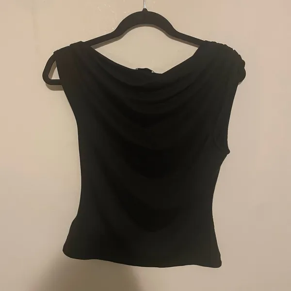Reformation Cello knit one shoulder top M black classic minimalist timeless date night - Image 7