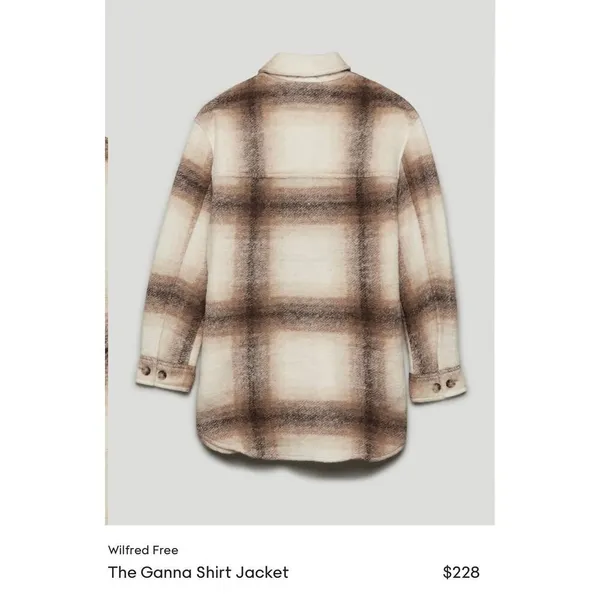 Aritzia Wilfred Free The Ganna Shirt Jacket Brown Tan size Small - Image 2