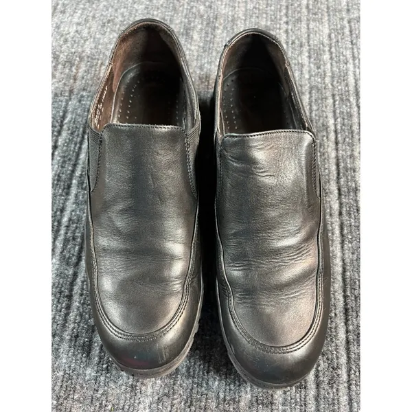 COACH Carla Loafers Women 8 Black Italian Leather Lug Sole Slip On Chunky Shoes - Image 2