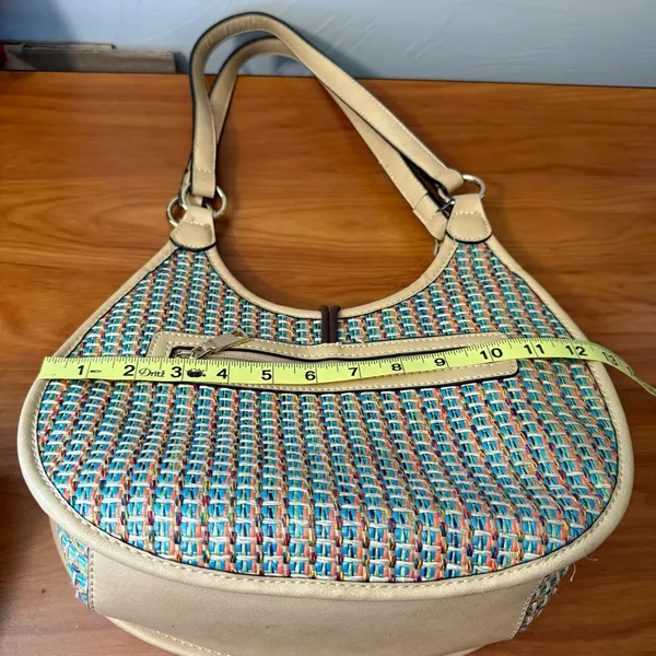 Simply Noelle Woven Rattan Straw Colorful Multi Shoulder Crossbody Bag Purse‎ - Image 8