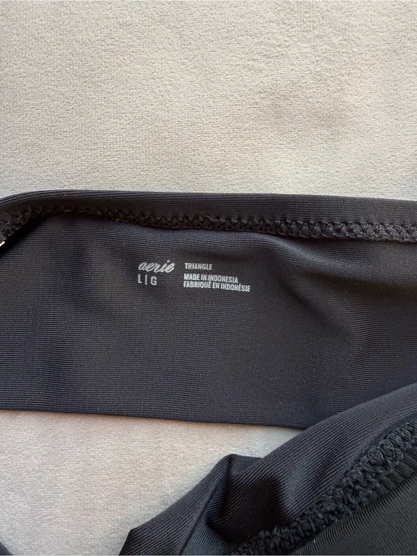 Aerie Black Ruffle V-Neck Bikini Top - Image 2