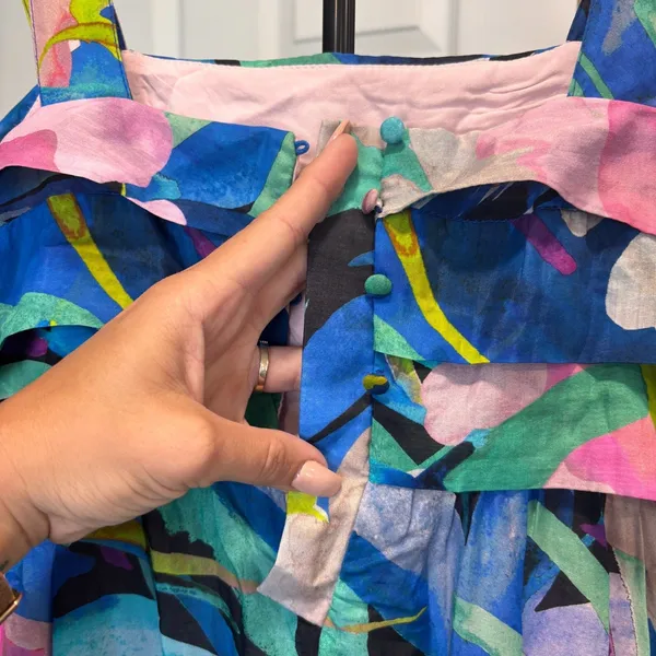 Anthropologie Sunny Midi Maxi Dress Silk Blend Women's Size XS Colorful Tropical - Image 6