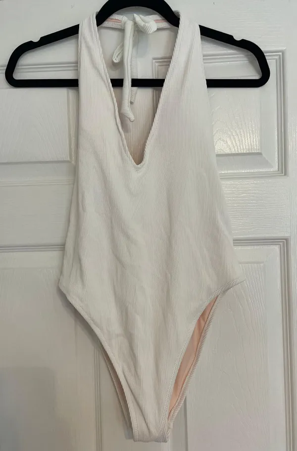 Aerie Plunge White One Piece Swimsuit - Image 3