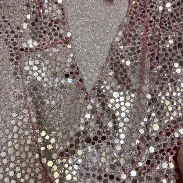 Roaman's Rose Pink Sequin V-Neck Blouse  - Image 4