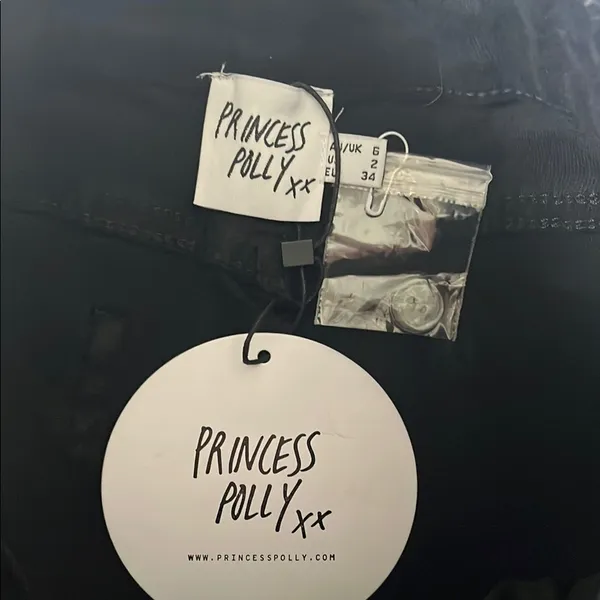 NWT Princess Polly Black Kaycie wrap skort black denim - Image 4