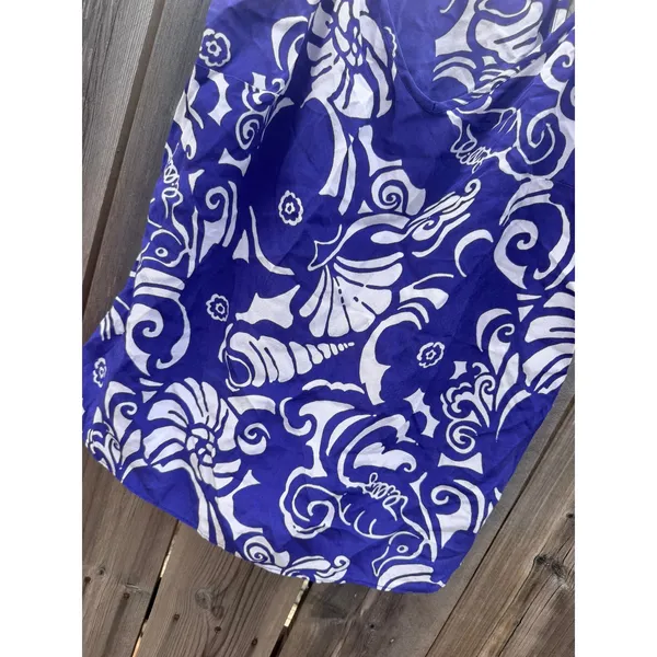 Lilly Pulitzer $108 Women's Dusk 100% Silk Top in Spectrum Blue Tide Pools Print - Image 4