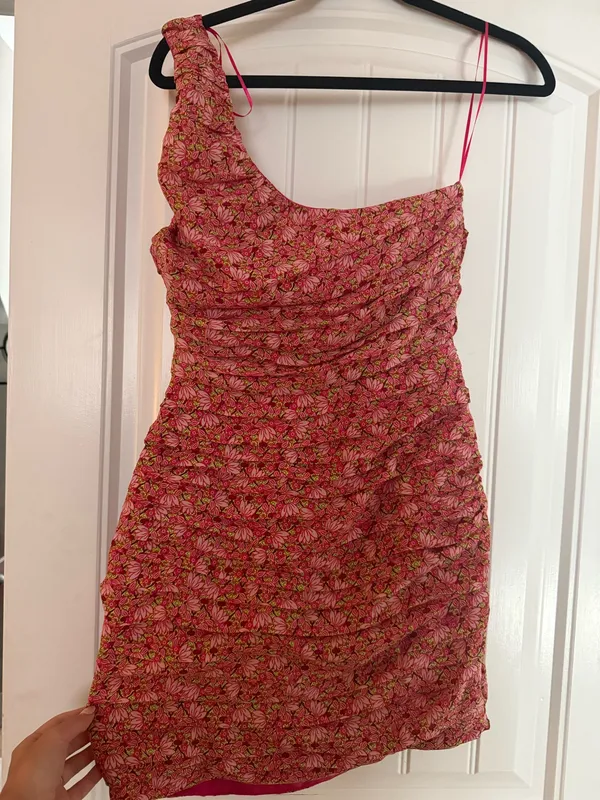 Pink floral mini dress - Image 2