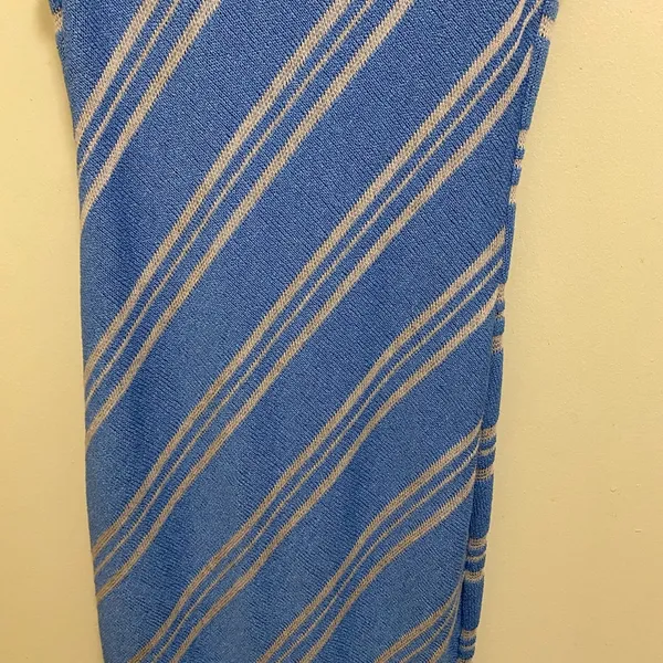 Lush Nectar Women’s Blue & White Tank Sweater Knit Dress L Large Bust 38” NWT - Image 4