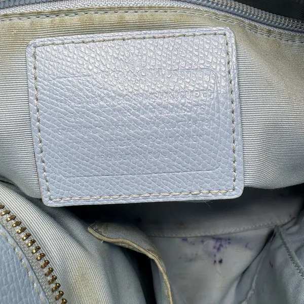 Coach Crossgrain Leather Taxi Street Zip Tote Sky Blue W/ Hangtag XL Purse Flaws - Image 6