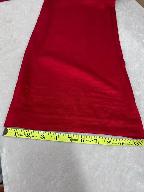 Express Super High Rise Trouser w/waist Tie Red Satin size s wide leg see descri - Image 9