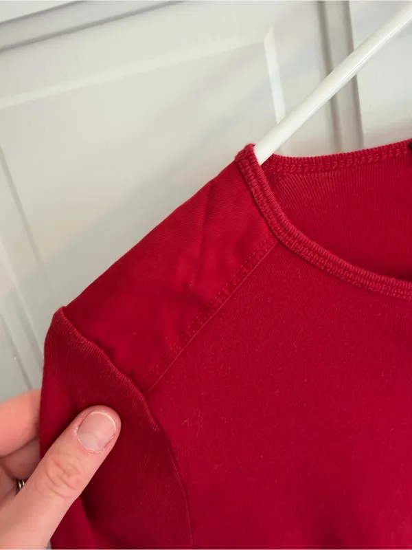 Lauren Ralph Lauren y2K Red Nautical Anchor Henley Long Sleeve Top Small - Image 7
