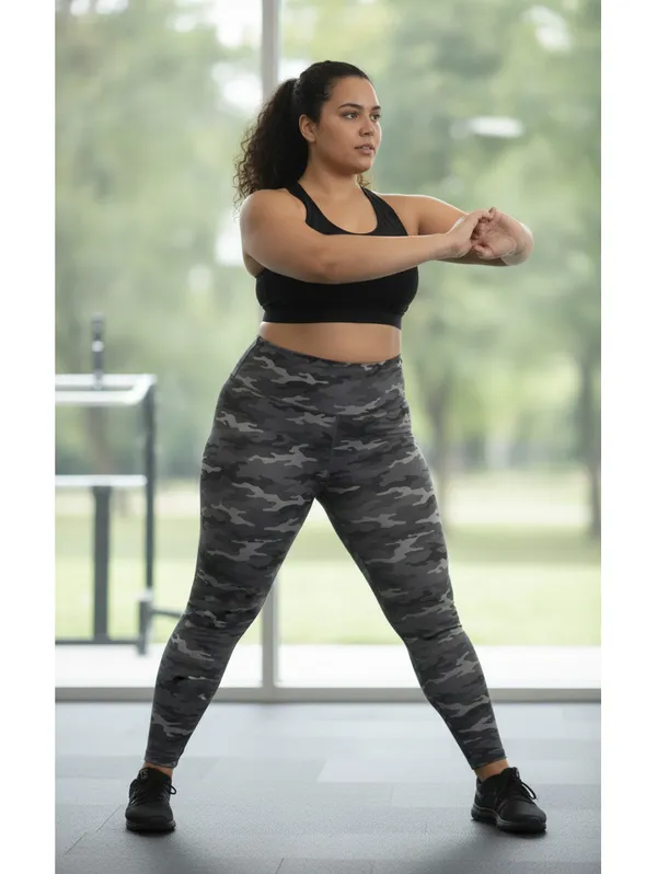 Maurices Camo Print High Waist Leggings, Black Grey Camouflage, Plus Size 3X - Image 5
