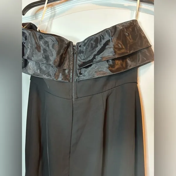 Lulus Black Strapless Fit‎ and Flare Evening Gown Sz Medium NWOT Stunning - Image 4