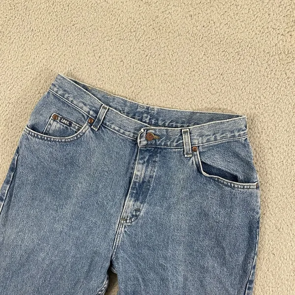 Vintage Lee Mom Jeans Women 14 Blue Medium Wash High Rise Tapered Leg Denim - Image 2