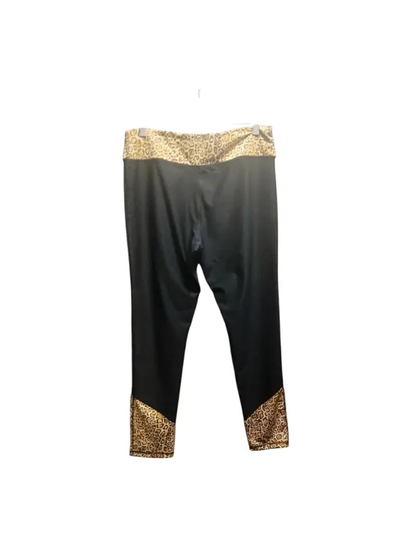 NWL Black Leopard Print Cropped Active Leggings Women’s XL - Image 3