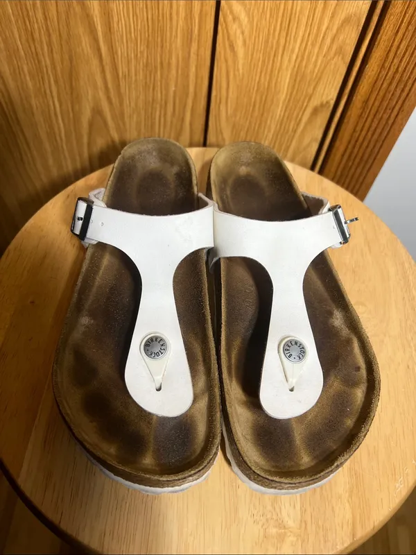 Birkenstock White Thong Sandals - Image 5
