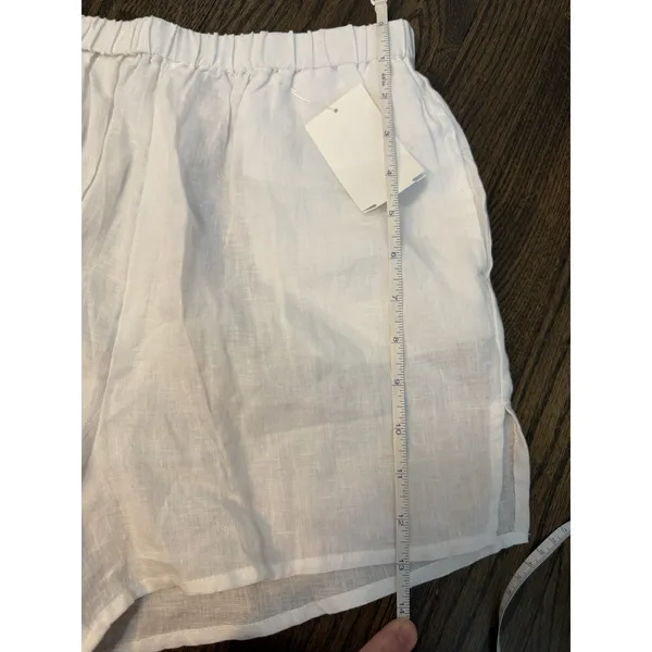Vitamin A White Shorts 100% Linen Swim Coverup Pull On NEW Sz XS NWT - Image 7