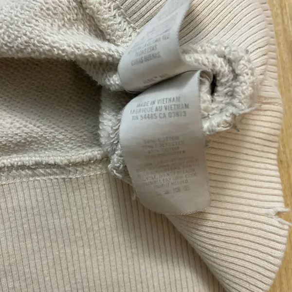 Aerie Oversized Lace-Up Pullover Slouchy Sweatshirt Boho Beige Vanilla Medium - Image 4
