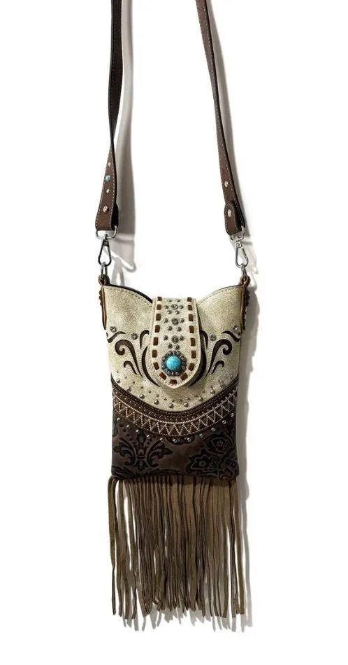 Western Crossbody Messenger Pouch Brown - Image 2