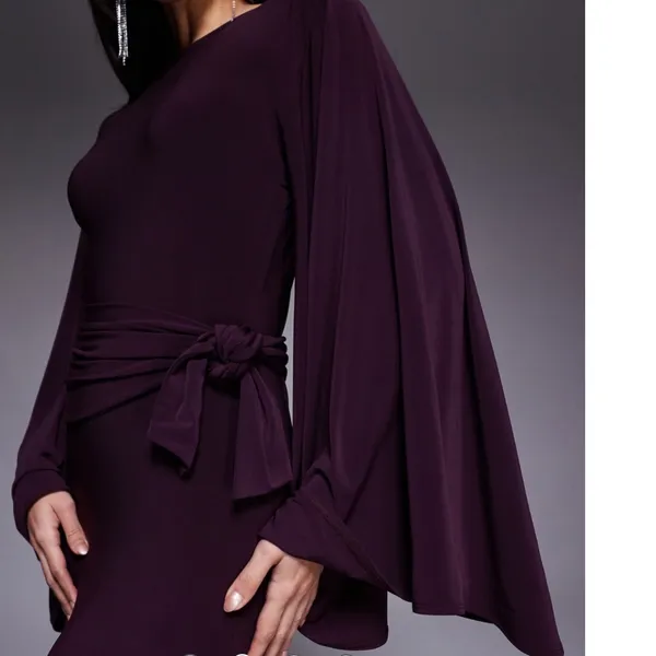 NWT ASOS DESIGN Plum Batwing Cinched Waist Maxi Dress US 8-10 - Image 2