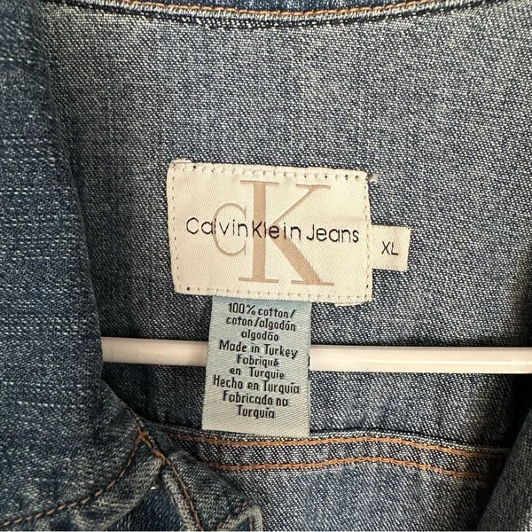 Vintage Women’s Blue Jean Calvin Klein Jacket - Image 2