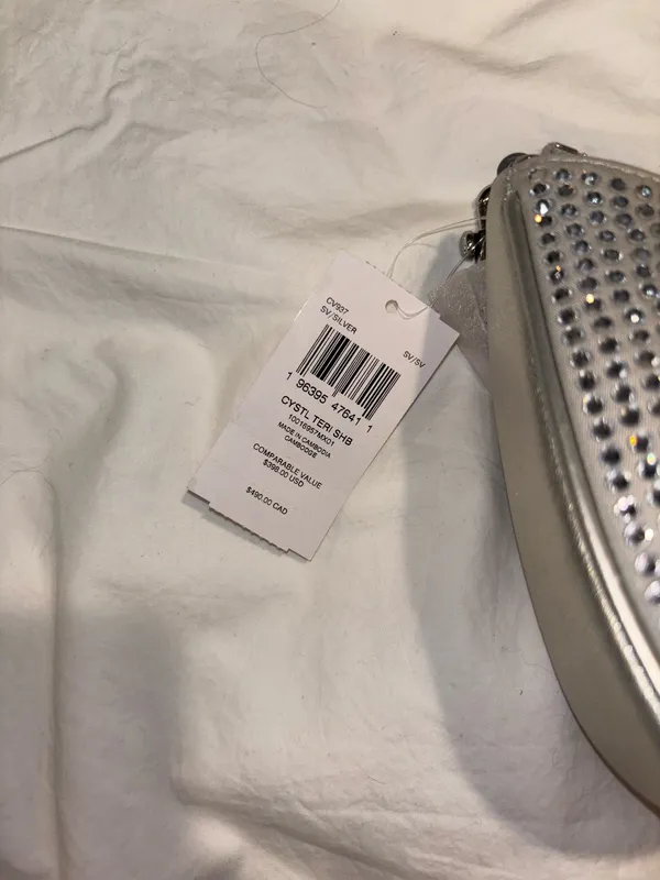 Coach Crystal Teri Shoulder Bag Silver Crossbody (NWT) - Image 5