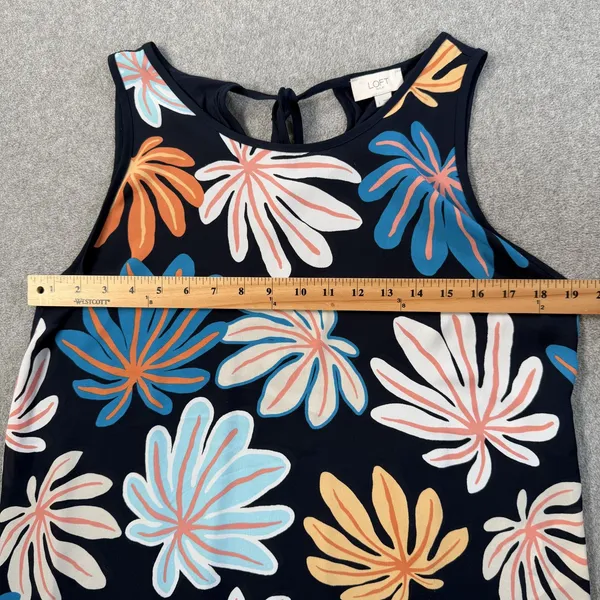 LOFT OUTLET Women's Large Floral Leaf Print Sleeveless Tie Back Tank Top - Image 6