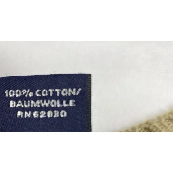Lands' End V-Neck‎ Sweater Tan Size Large 14-16 Pullover Cotton Japan Classic - Image 4