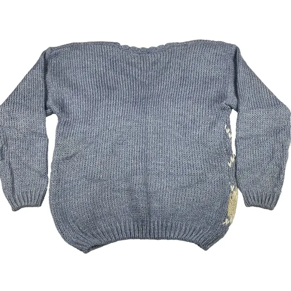 Vintage Women's Chunky Knit Sweater Size Medium Needles and Yarn Crochet‎ Floral - Image 6