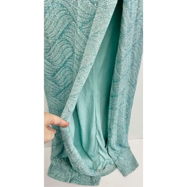 B Darlin Gown Size Small Green Mint Open‎ Back Side Slit Spaghetti Strap - Image 5