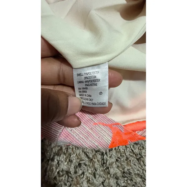 Antonio Melani Pink Orange Floral Brocade Sheath Dress V-Neck Size 10 - Image 5