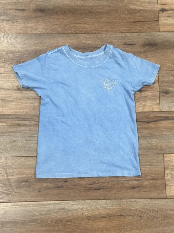 O’NEILL Casual Baby Blue Hawaiian Surf Wear Floral Graphic T-shirt | Size XS - Image 3