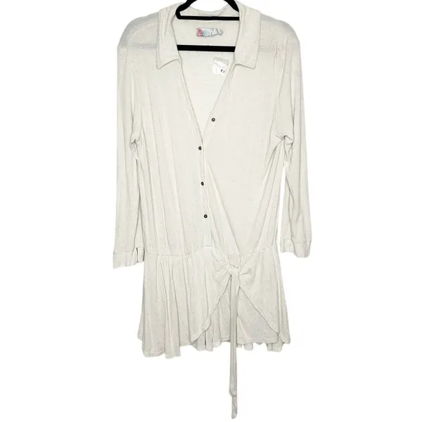 NEW Free People Beach Lively Romper Women's Beige Size Medium - Image 2